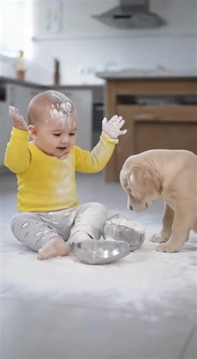 31K views · 891 reactions | This adorable baby and playful puppy will...