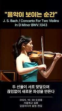 바흐가 남긴 가장 아름다운 대화 / J. S. Bach / Concerto For Two Violins In D Minor BWV.1043