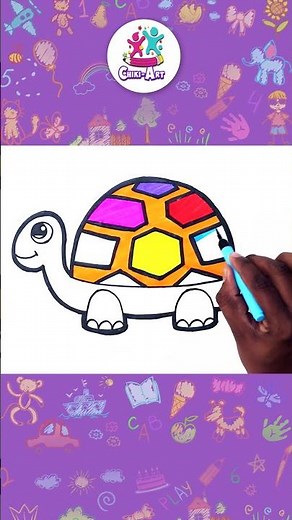 🖍️ Draw and Color a Turtle 🐢 – Fun and Easy for Kids! #shorts #coloring