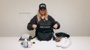 WOLFpak 35L Athletic Gym Backpack - Durable 1000D Waterproof Oxford Material with MOLLE Webbing, Laptop Pocket & Dual Cup Holders, Durable Fitness/Travel/Military Daypack (Alpha Black)