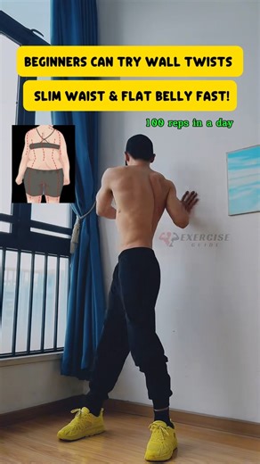 303K views · 1.6K reactions | Beginners Can Try Wall Twists – Slim Waist & Flat Belly Fast! #fblifestyle #reel2025 #exercise #workout #abs | Exercise Guide | Facebook