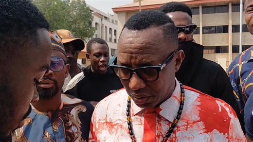 Omoyele Sowore on Instagram: "Addressing Nigerians on the State of the Nation during the charade of a trial at the Federal High Court in Abuja yesterday. The Nigeria governmentbthrought its secret police (DSS), accused me of stating a well-known fact, that @officialasiwajubat is a criminal"