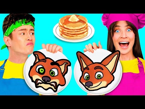 Pancake Art Challenge | Fantastic Food Hacks by BaRaDa Challenge