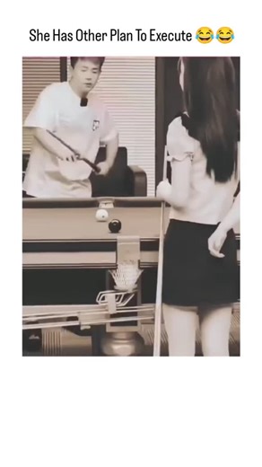 @zerochillmemes.vibe on Instagram: "The post shares a 22-second comedic video clip depicting a schoolgirl using sneaky tactics to outplay a boy at billiards, overlaid with "She is genius" text and emojis for emphasis on her clever ruse. Captioned "She Has Other Plan To Execute ," it resonates as lighthearted humor, amassing 370 likes and 18,761 views shortly after posting on January 5, 2026. User replies celebrate the clip's charm, frequently describing the girl's strategy as "adorable" and "hil