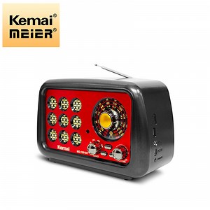 [Hot Item] Portable Retro Multi Band Real Wooden Rechargeable Radio with Wireless Link USB TF MP3 Player Speaker Am FM Radio