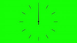 4K clock spinning, watch animation on green screen