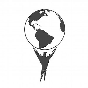 Atlas holds the planet on its shoulders. Vector flat design...