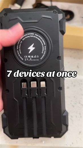 Your phone dying isn’t just annoying — it can be a real problem. This solar power bank charges up to 7 devices at once, wired or wireless, and can be recharged by the sun or a wall plug. Perfect for cars, travel, power outages, and emergencies. I linked this exact one 👇 #TikTokShop #EmergencyEssentials #SolarPowerBank #TechMustHave #CarEssentials