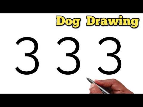 How to Draw a Cute Dog 🐶 With Number 333 | Step by Step Drawing
