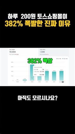 하루 매출 200원 토스쇼핑몰이 단숨에 382% 폭발한 진짜 이유 #온라인쇼핑몰