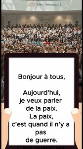 228K views · 8.6K reactions | Parlez en public (1) : La paix ✌ (texte niveau A1) apprendre la lecture rapide en français #تعلم_اللغة_الفرنسية #francaisfacile #lecture #french | Prof Med Merzougui1 | Facebook