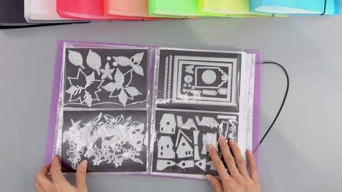 Clear Stamps Storage Embossing Folder Storage Large Photo Storage Album Seal Bags Storage Keeper Cards Folder Storage Bag for DIY Scrapbooking Arts Crafts Collecting Bags 20pages 80 pockets