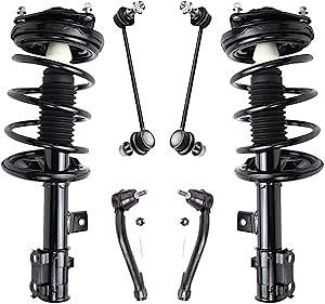 Detroit Axle - Front Struts Kit for 2006-2010 Kia Optima 2007-2010 Magentis 2007-2011 Rondo 2 Ready Suspension Struts w/Coil Spring Assembly 2 Sway Bar Links 2 Outer Tie Rods 2008 2009 Replacement