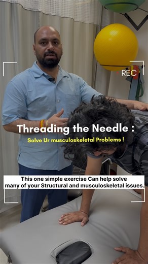 👨‍⚕️ Dr. Atul & Dr. Vandana | PhysioQuantumm on Instagram: "One simple movement. Multiple benefits. Thread the Needle — an underrated mobility drill that improves thoracolumbar fascia and hip health, reduces stiffness, and even helps your posture! Perfect for anyone with back pain, limited shoulder rotation, or desk-job stiffness. Try it out — 10 reps each side daily! Tag someone who needs this. #MobilityMatters #ThreadTheNeedle #HipMobility #BackPainRelief #PhysioTips #PostureCorrection #PainR