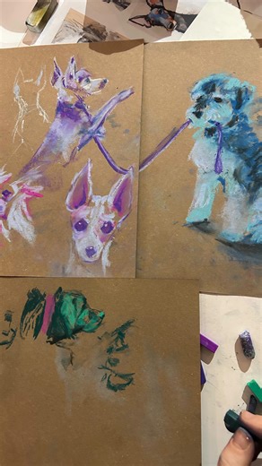 Lucho, Maggie and Vin: the perfect trio to kick off Nottingham 2026 ❤️ 🐾 | Dog Life Drawing