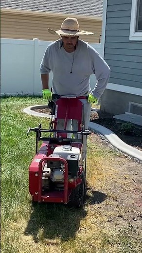 How to use the sod cutter machine #backyard #garden