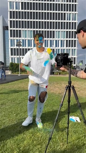 24K views · 260 reactions | Color collision! Watch as blue and yellow collide to form a photographic marvel!  | Youneszarou | Facebook