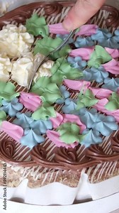 bite the cake unhealthy food addiction poor nutrition adult fat woman eats cake with a spoon obesity overeat eat away problems smear face with cake cream chocolate. fat woman eating cake