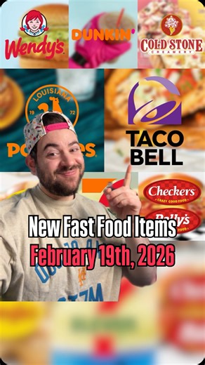 We’ve got more fast food releases coming out this week so let’s get into the list. Taco Bell is bringing back the Cheesy Street Chalupas starting today, including the Chicken Bacon Ranch version with avocado ranch, and you can also get that same Chicken Bacon Ranch flavor loaded onto Nacho Fries. Popeyes has officially kicked off seafood season for Lent with the return of its fish and shrimp, and this year you can add wing dry rub flavors like lemon pepper, buffalo, garlic parm, and ghost pepper