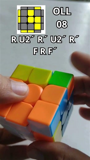 OLL CASO 8 ⚡ Algoritmo Clave del Método CFOP | Rubik 3x3 #cuboderubik #cubomagico #tips