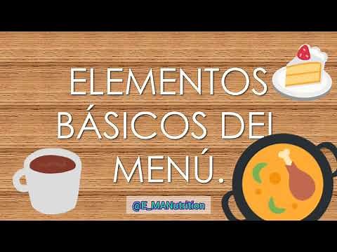 Elementos básicos del menú (tiempos de comida)