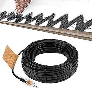 MAXKOSKO Gutter Heater for Roof Snow Melting, Self Regulating Heating Cable with 6 ft Lighted Plug, 120 V 8 w/ft, 18ft Heating Cable