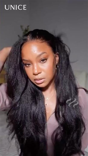 So Natural Glueless Real Scalp HD kinky straight wig 13*4, more discount enter ‪@UNice01‬ shop