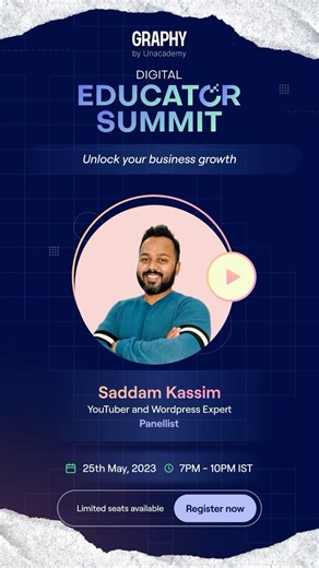 6.4K views · 30 reactions | Graphy Upcoming Summit 2023 #graphy #onlinecourse #viral | Saddam Kassim | Facebook