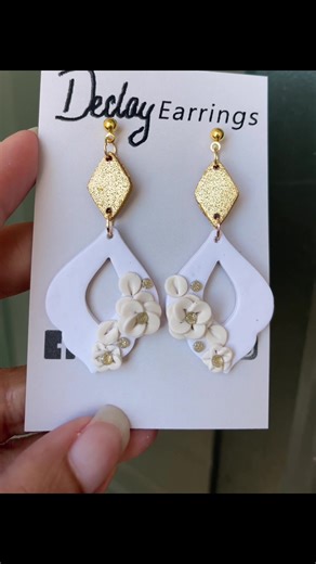 Beautiful White Floral/Bridal Statement Earrings are Now Available! ✨ #bridal #earrings #fyp #fypシ #bride