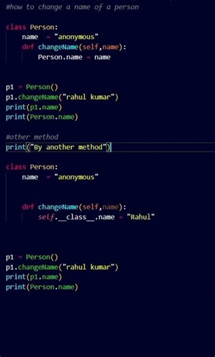 #coding change a username in python class #coding #python #class