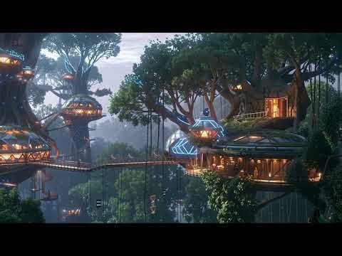 1 Hour Ambient Futuristic Treehouse Journey | Meditative & Calm