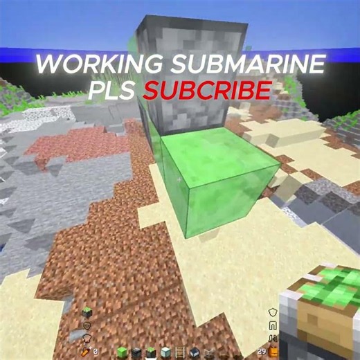 Working submarine in minecraft