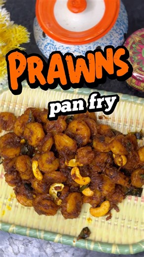 Easy Pan-Fried Prawns Recipe | Spicy Garlic Prawns Fry 🍤 #prawns #food #trending #recipe