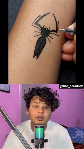 How to Draw Spider tattoo ￼😱!#shorts