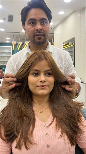 Intjar Ali Salmani on Instagram: "A flawless transformation in Chestnut Brown, enhanced with soft layers that add movement, shine, and elegance. Created with passion and precision by Mr. Ali – where every look becomes a masterpiece. 💇‍♀️🔥 @mr_ali_hairartist #haircolor #haircut #hairgoals #haireducation #haircare #hairdresser #loreal #lorealprofindia #lorealprofessional"