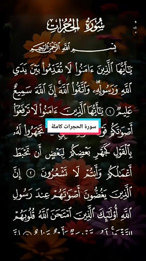 سورة الحجرات بصوت الشيخ سعد الغامدي