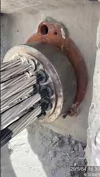 Post Tensioning, placing wedge plate and fixing wedges