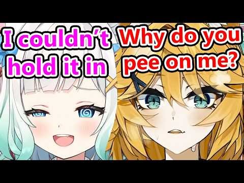 Mint & Doki peeing on each other (Artist please don't do it)