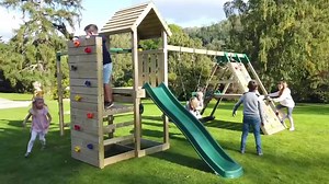 5K views · 21 reactions | Want to add an extra challenge to your Rebo climbing frame? This new add on vertical climbing wall and deck is designed to attach to the climbing tower and provide a new exciting way to access the slide deck. Great for older children looking for a tougher challenge. #reboclimbingframe #climbingwall #outdoortoys #outdoorfun #climbingframe | Outdoor Toys | Facebook