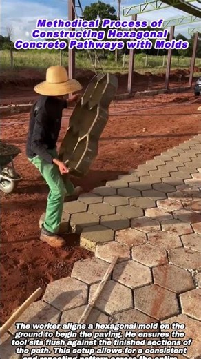 Methodical Process of Constructing Hexagonal Concrete Pathways with Molds