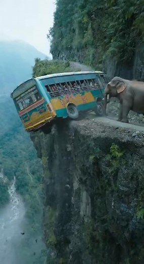 An elephant suddenly blocked a crowded bus on a mountain road… What it did next left everyone speechless 😳🐘👇 | True Moments