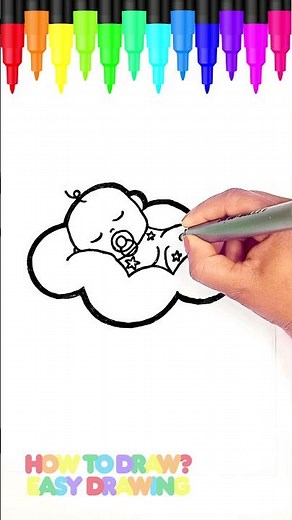 How to Draw a Baby | Easy Baby Drawing and Coloring for Kids #howtodraw #easydrawing #art