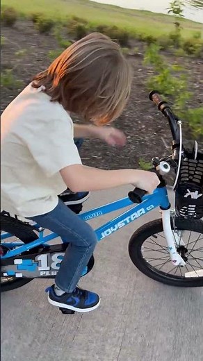 Riding the Blue 18-inch Bike: Kids’ Adventure Challenge! #childrensbike #kidsbike #joystar
