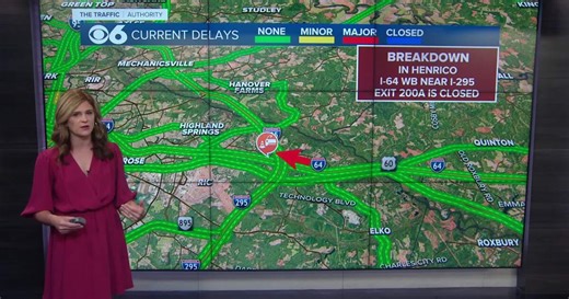 Interstate 64 exit closed after Henrico crash