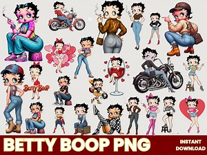 Betty Boop PNG Bundle:15  Designs, Sublimation & DTF Sticker Files - Etsy