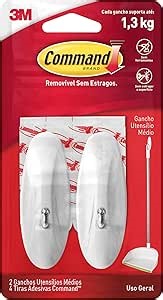 Command White Wire Hooks, Organize Damage-Free, 2-Hooks, 4-Strips (17068ES)