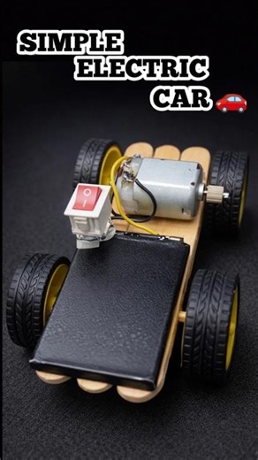 Simple Electric Car 😱 | DC Motor Project at Home #shorts