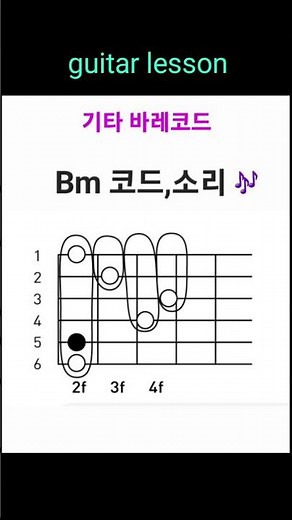 기타 Bm코드,소리,바레코드 잡는 법/기초 강좌 모음