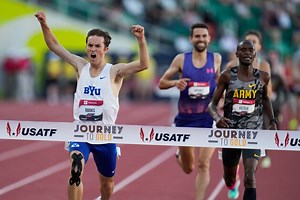 Latter-day Saint Kenneth Rooks falls but storms back to win steeplechase national championship