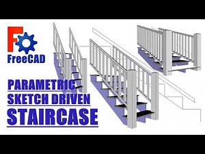 FreeCAD: Parametric sketch driven Staircase